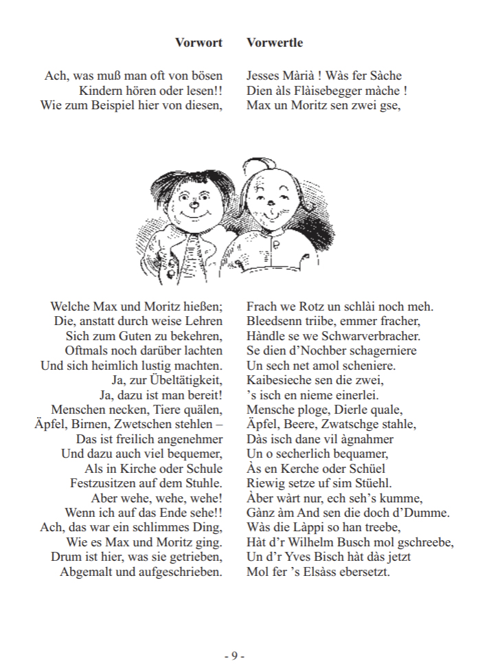Max und Moritz - dreisprachig: Elsässisch & Deutsch & Französisch